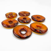 Cognac Amber Round Donut Free Shape Stone